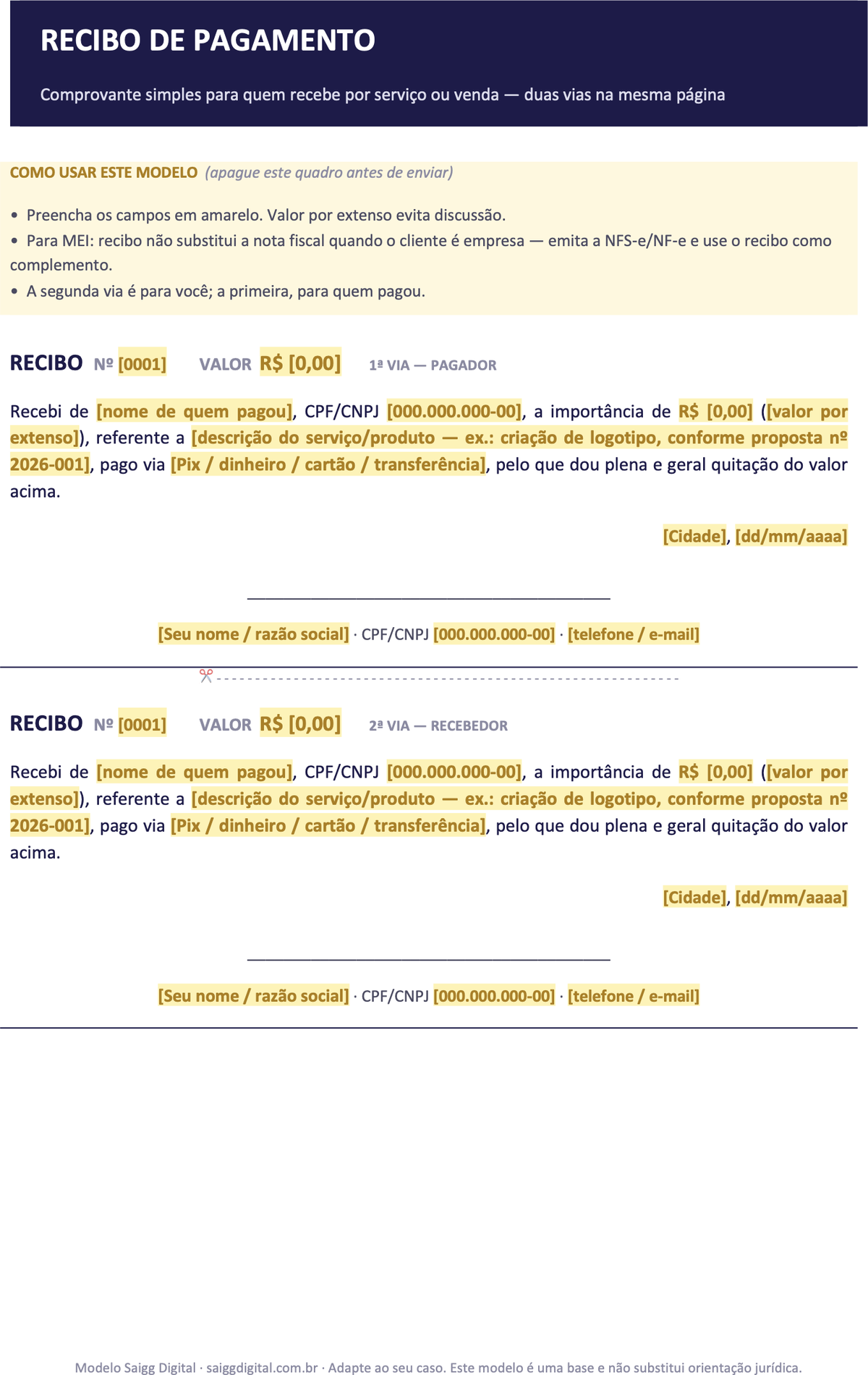 Painel da Recibo de Pagamento (grátis)